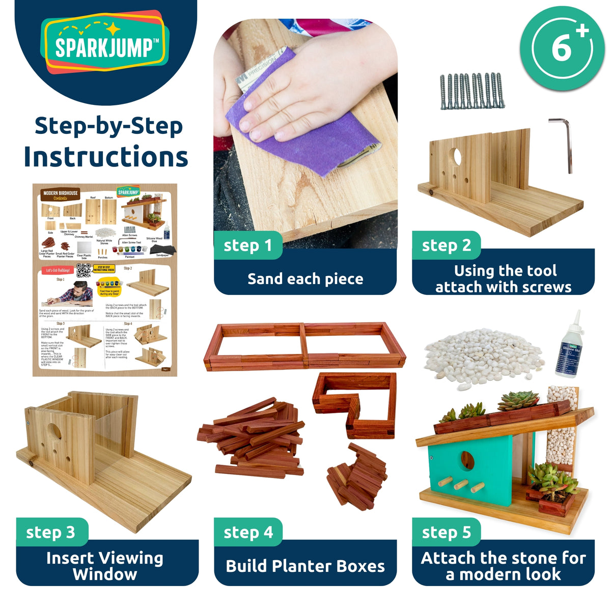 Modern Birdhouse Woodworking Kit