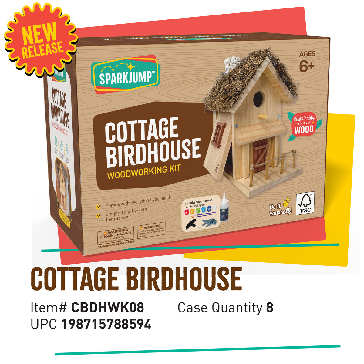 Cottage Birdhouse Case Pack (8 Kits)