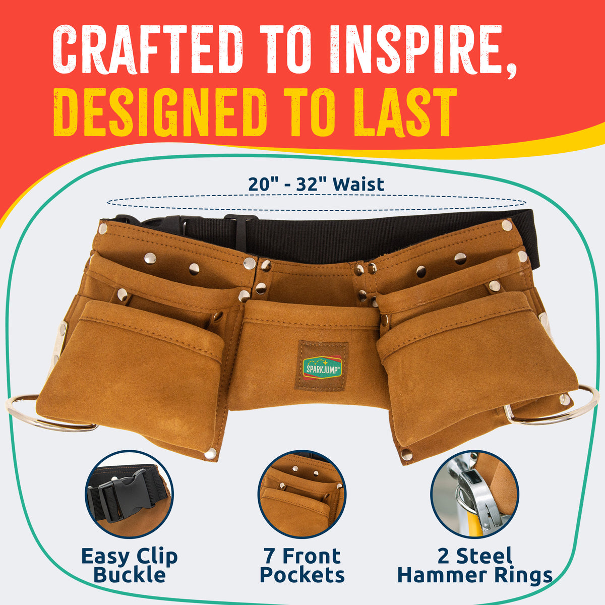 Kids Leather Tool Belt and Safety Goggles