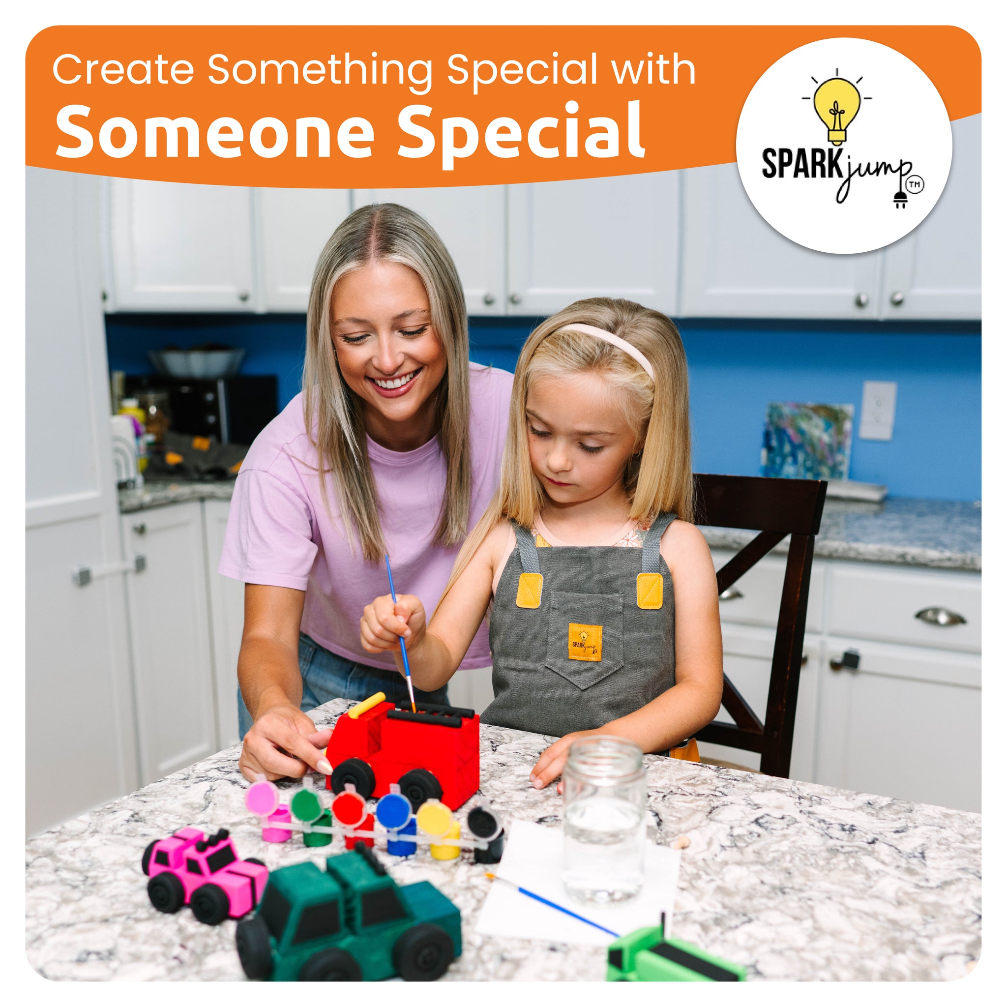 SparkJump Build & Paint Your Own Wooden Cars - Creative & Fun Arts & Crafts  for Kids 