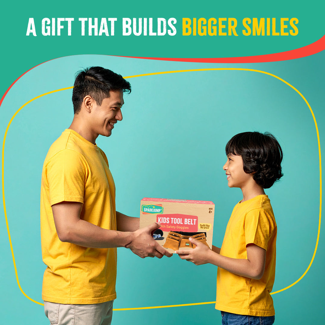 Kids Leather Tool Belt and Safety Goggles